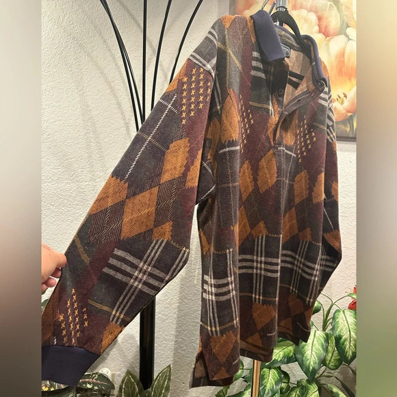 Authentic Burberry multicolor longsleeve polo shirts size L/XL (runs big) - Picture 5 of 12